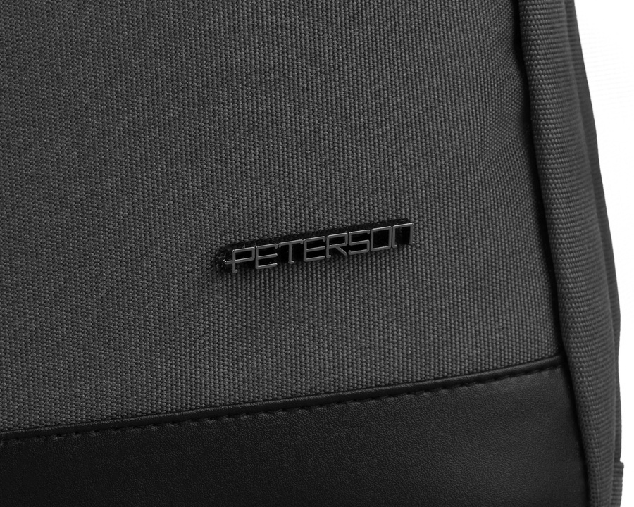Dwukomorowy plecak w szarym kolorze na laptopa 15" - Peterson - obrazek 3