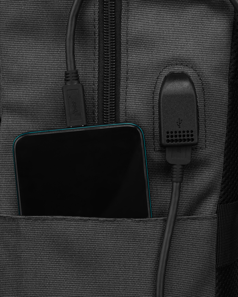 Dwukomorowy plecak w szarym kolorze na laptopa 15" - Peterson - obrazek 11