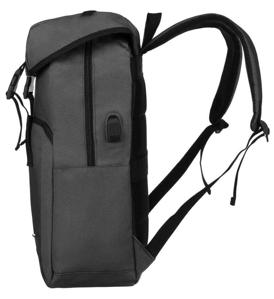 Dwukomorowy plecak w szarym kolorze na laptopa 15" - Peterson - obrazek 9