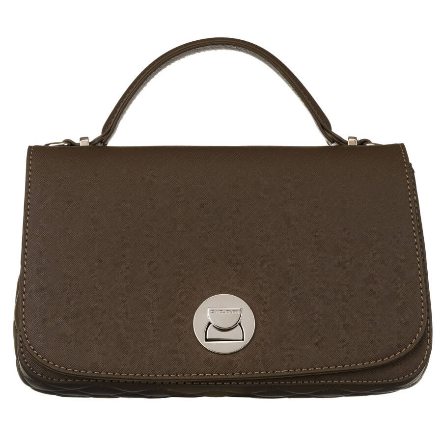 Stylowa torebka listonoszka w kolorze khaki z zapięciem obrotowym - David Jones - obrazek 2