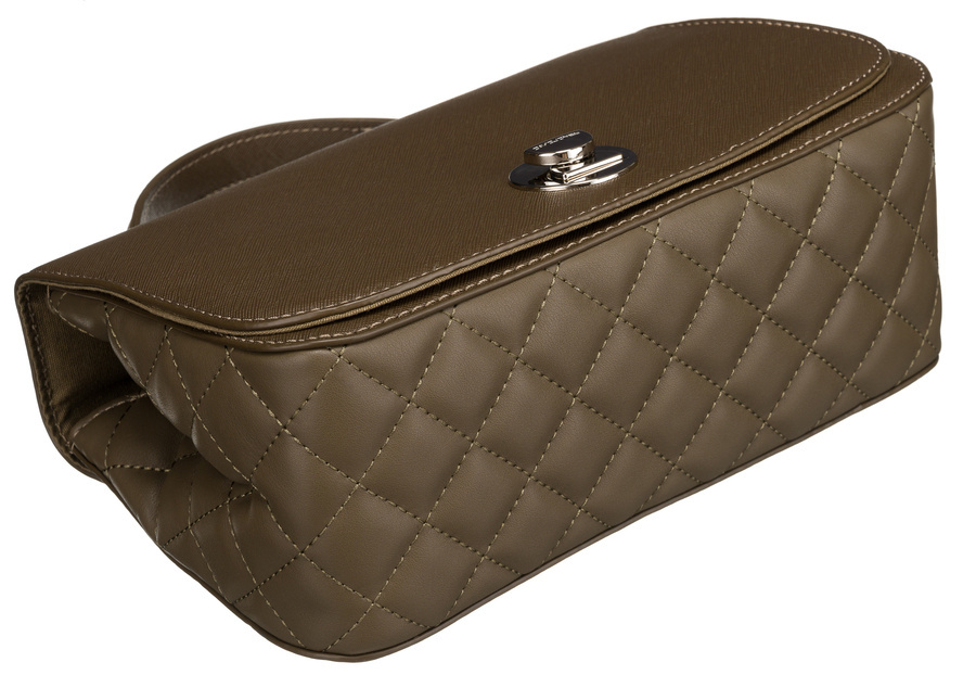 Stylowa torebka listonoszka w kolorze khaki z zapięciem obrotowym - David Jones - obrazek 4