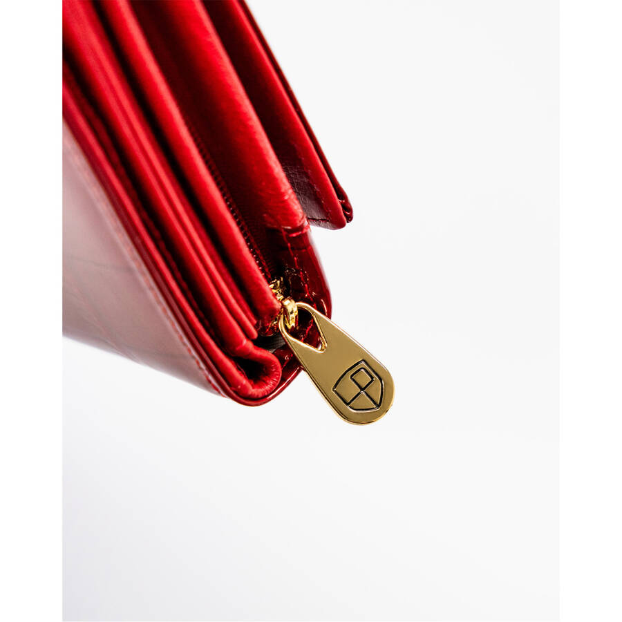 Duży i pojemny czerwony portfel damski z systemem RFID - Peterson - obrazek 12