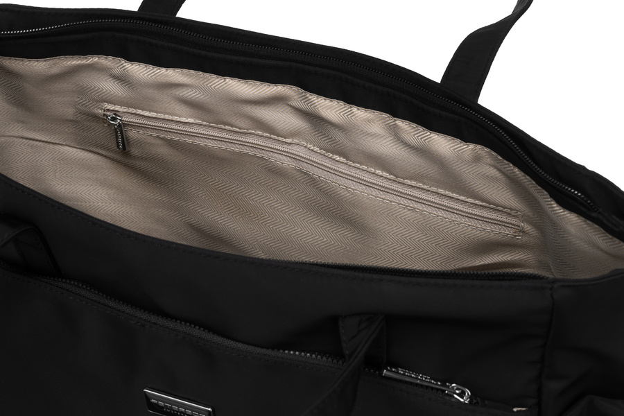 Czarny shopper bag torebka mieszcząca A4 - Peterson - obrazek 6
