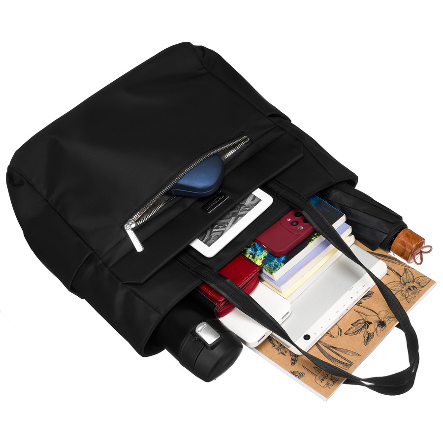 Miejska torebka damska mieszcząca A4 w czarnym kolorze - Peterson - obrazek 10