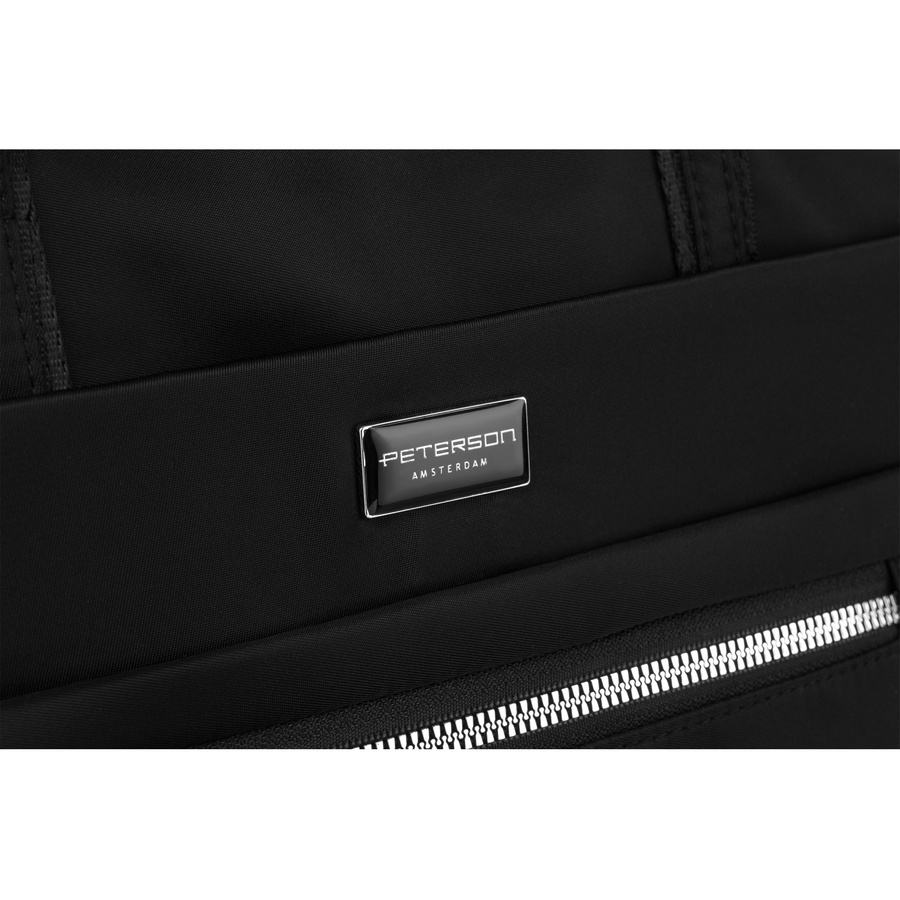 Miejska torebka damska mieszcząca A4 w czarnym kolorze - Peterson - obrazek 4