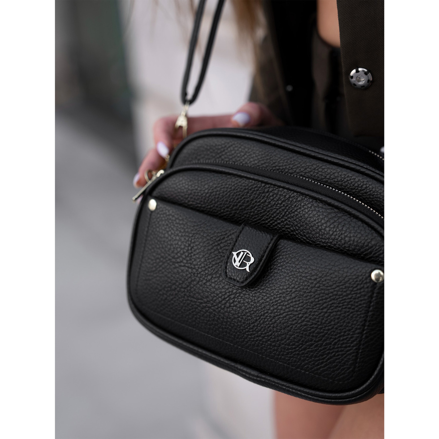 Czarna torebka i nerka damska z paskiem - Rovicky - obrazek 5