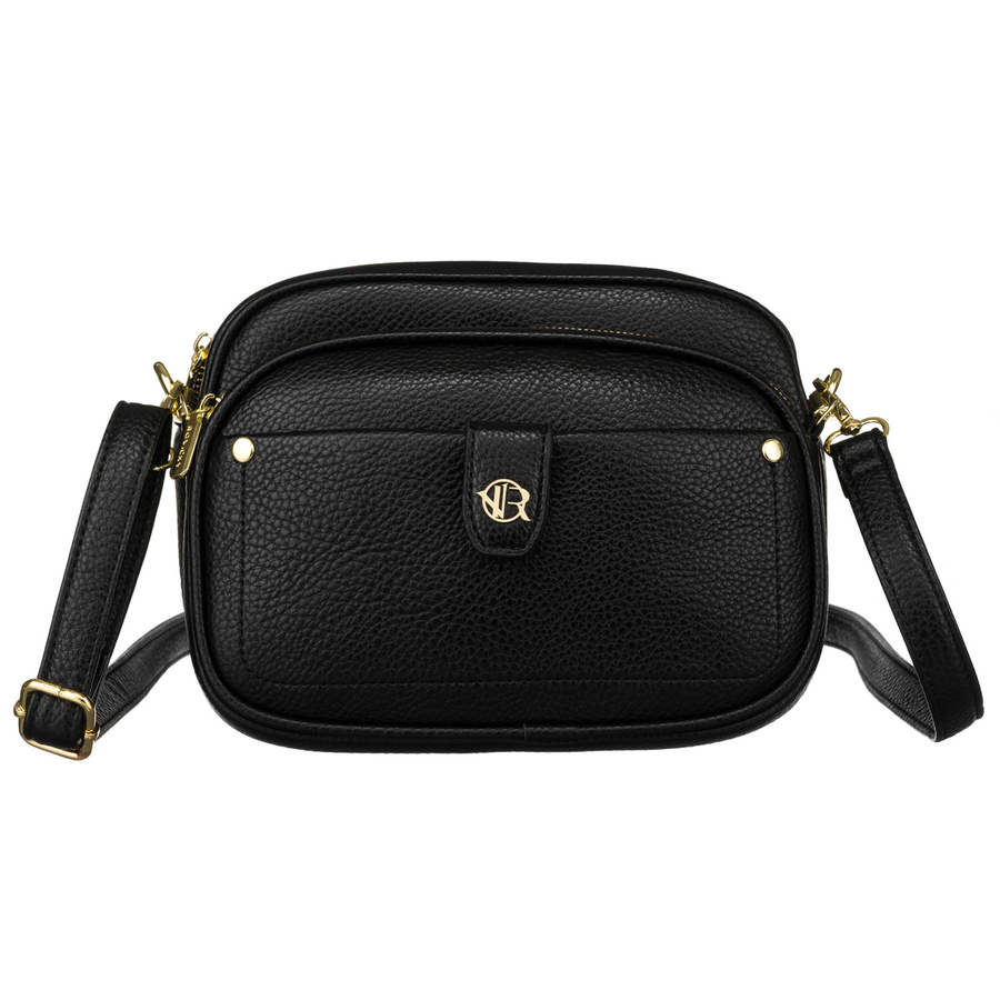 Czarna torebka i nerka damska z paskiem - Rovicky - obrazek 3