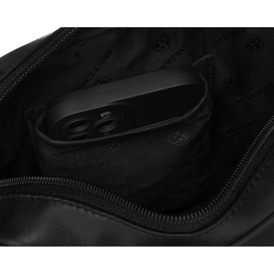 Skórzana torebka męska listonoszka na pasku - Peterson - obrazek 5