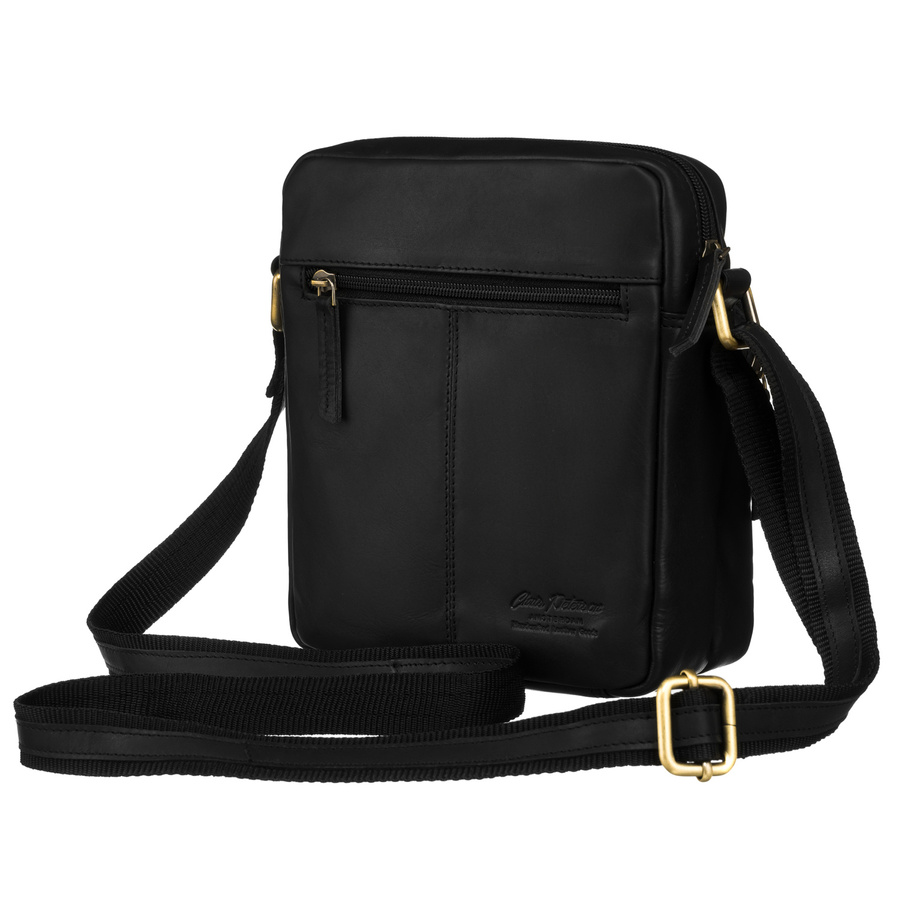 Skórzana torebka męska listonoszka na pasku - Peterson - obrazek 6