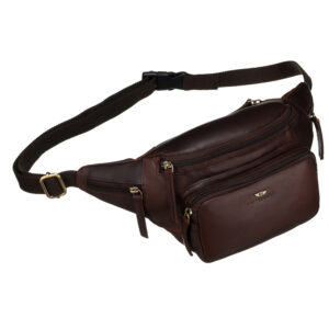 Klasyczna skórzana nerka męska na biodra - Peterson