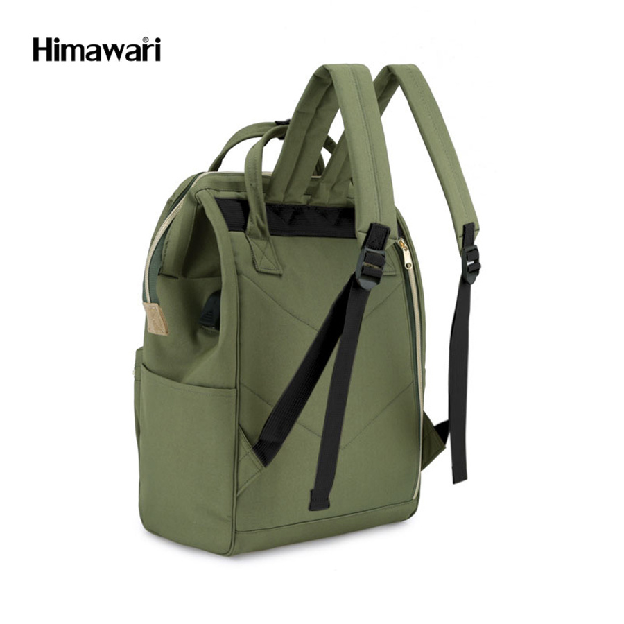 Modny zielony plecak podróżny z portem USB - Himawari - obrazek 6