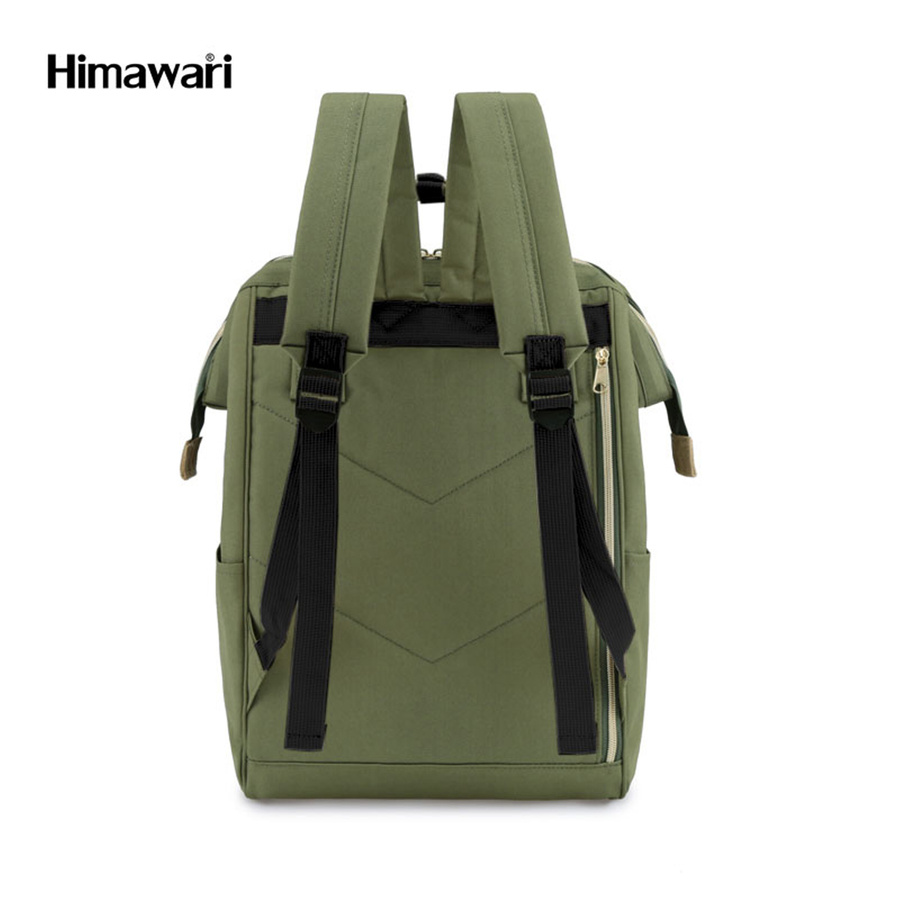 Modny zielony plecak podróżny z portem USB - Himawari - obrazek 7
