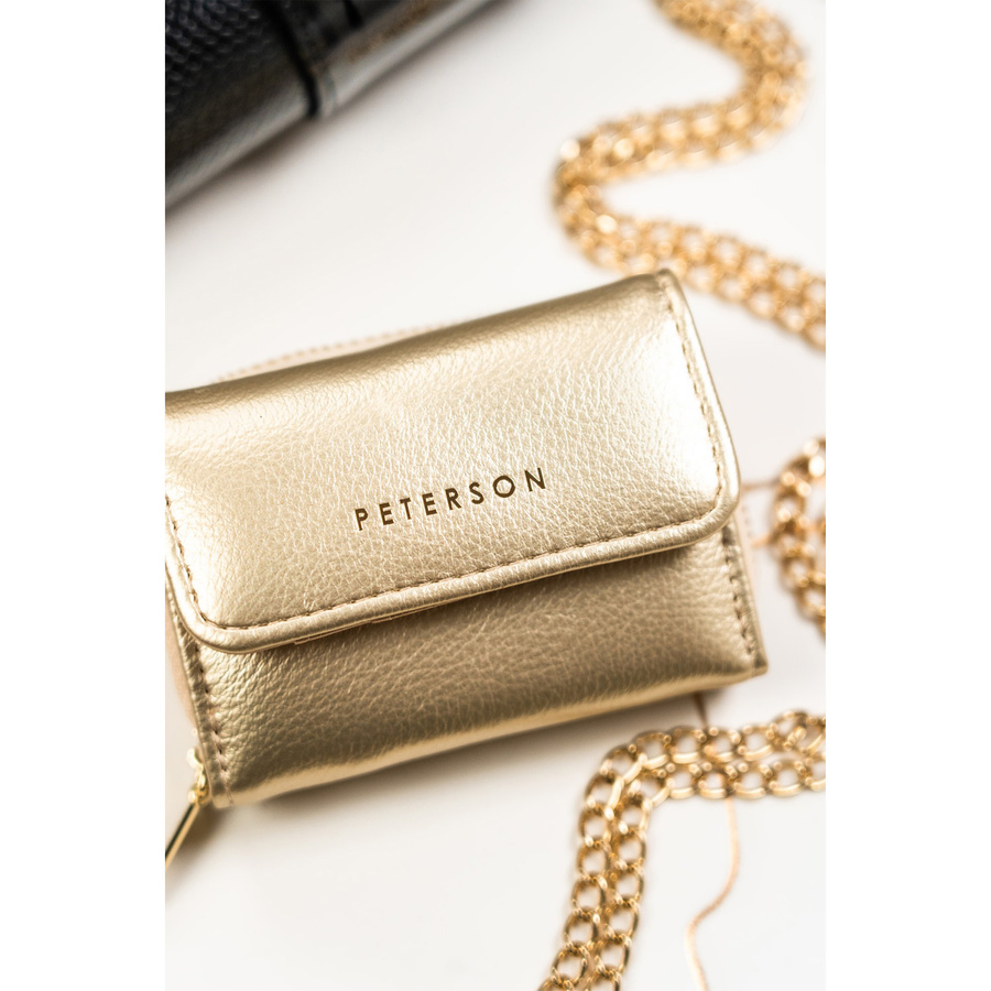 Złoty damski portfel RFID z zatrzaskiem - Peterson - obrazek 3