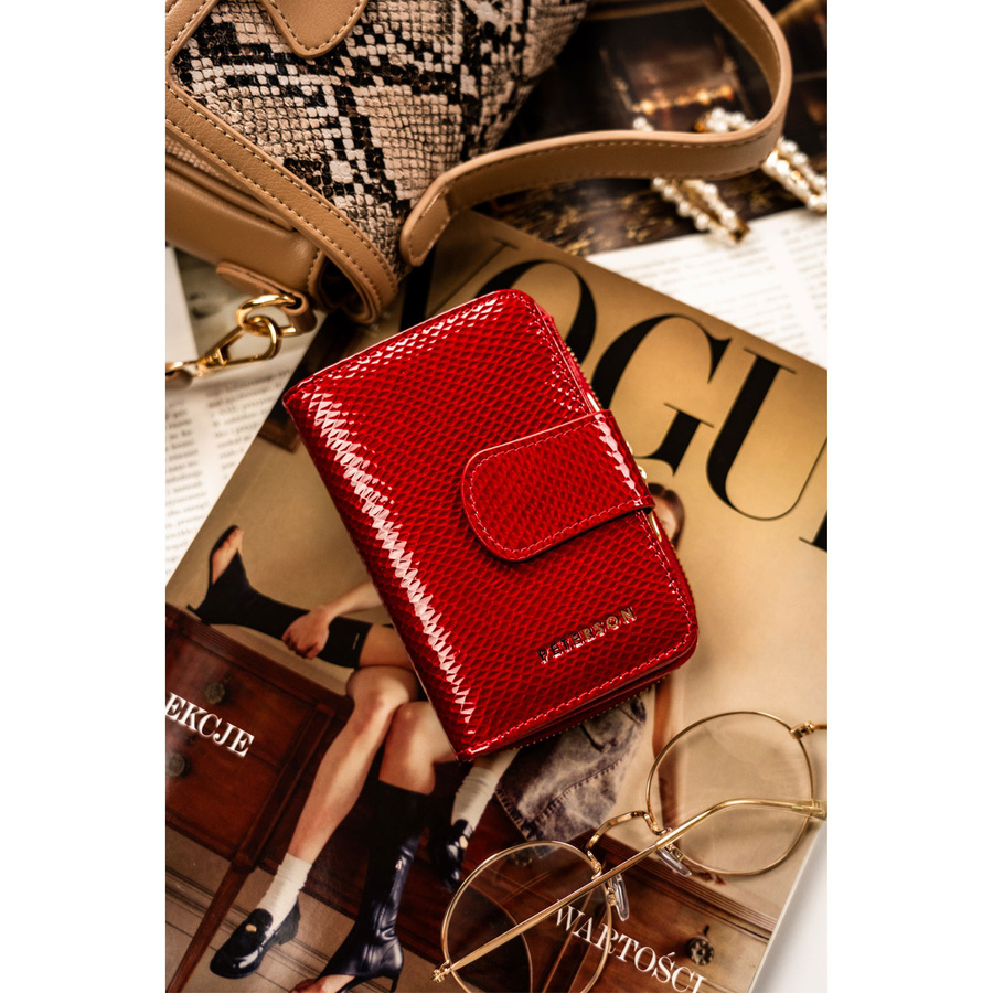 Skórzany portfel damski na zatrzask z RFID - Peterson - obrazek 2