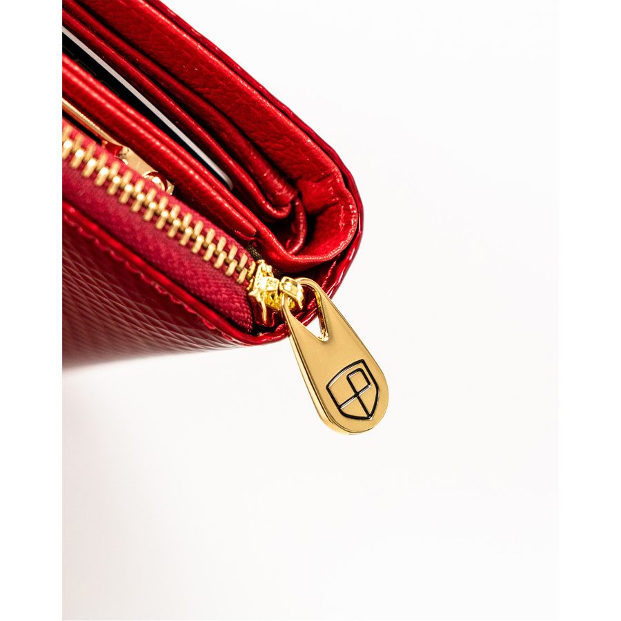 Skórzany portfel damski na zatrzask z RFID - Peterson - obrazek 12