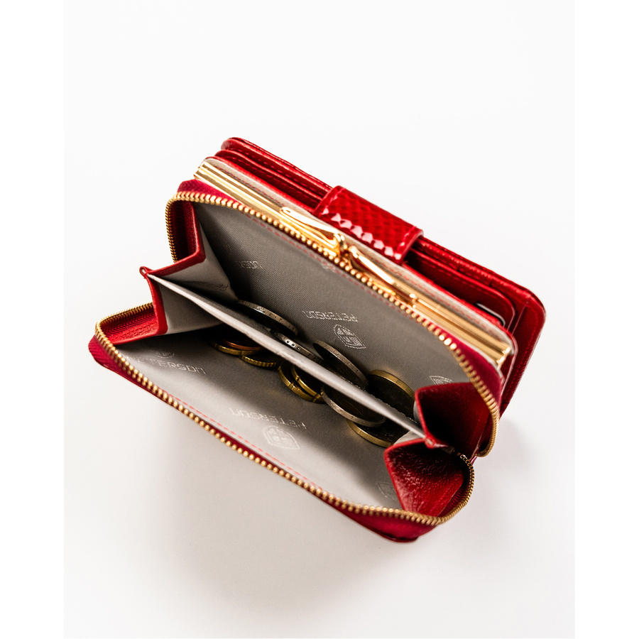 Skórzany portfel damski na zatrzask z RFID - Peterson - obrazek 10