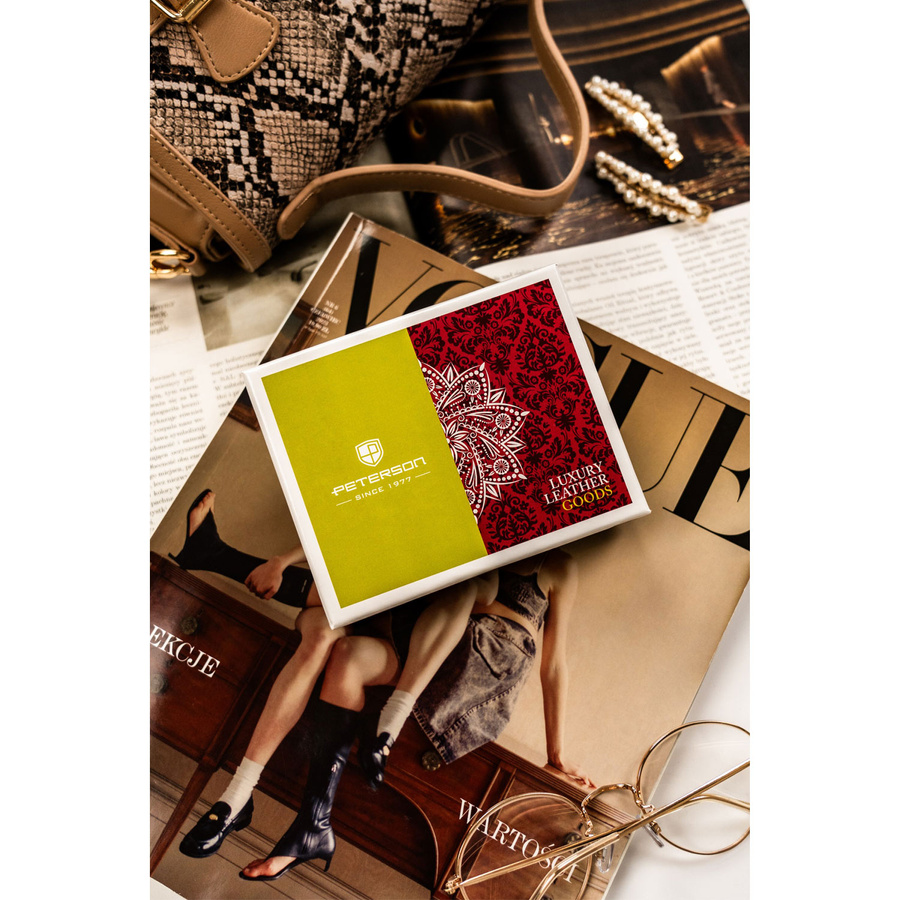 Skórzany portfel damski na zatrzask z RFID - Peterson - obrazek 6