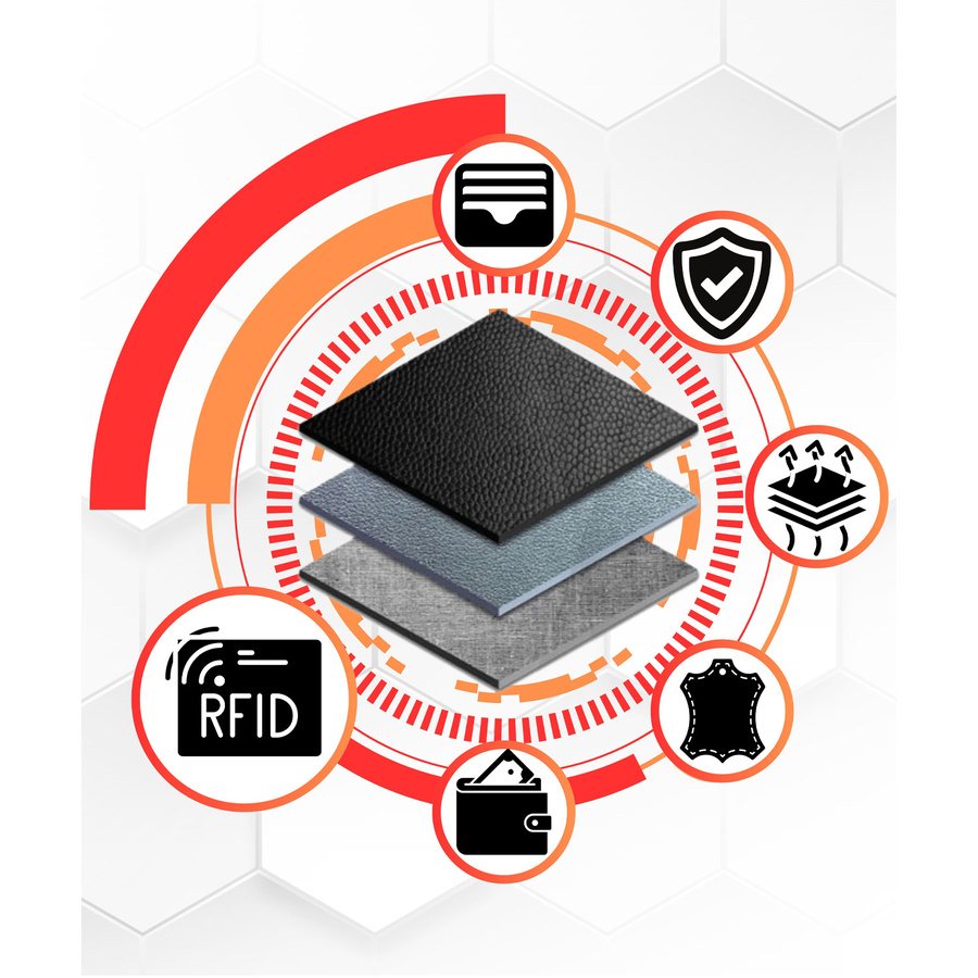 Musztardowy portfel z geometrycznym wzorem skóra naturalna - Rovicky - obrazek 10