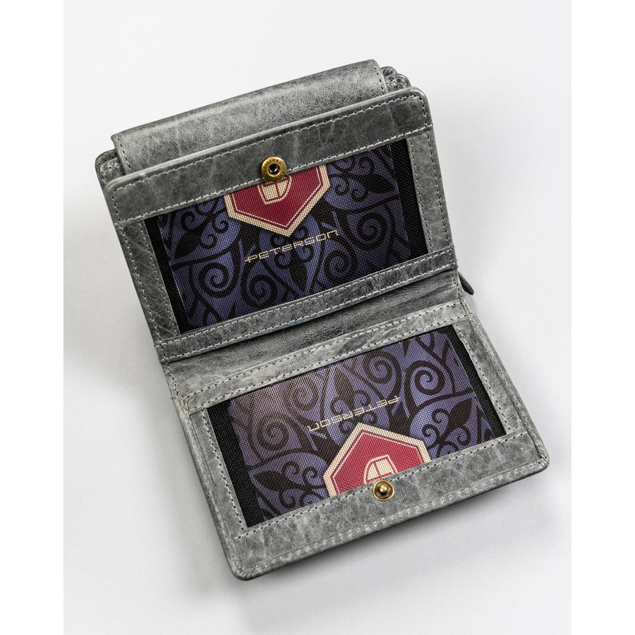 Elegancki portfel na karty i monety z cieniowanej skóry naturalnej - Peterson - obrazek 9