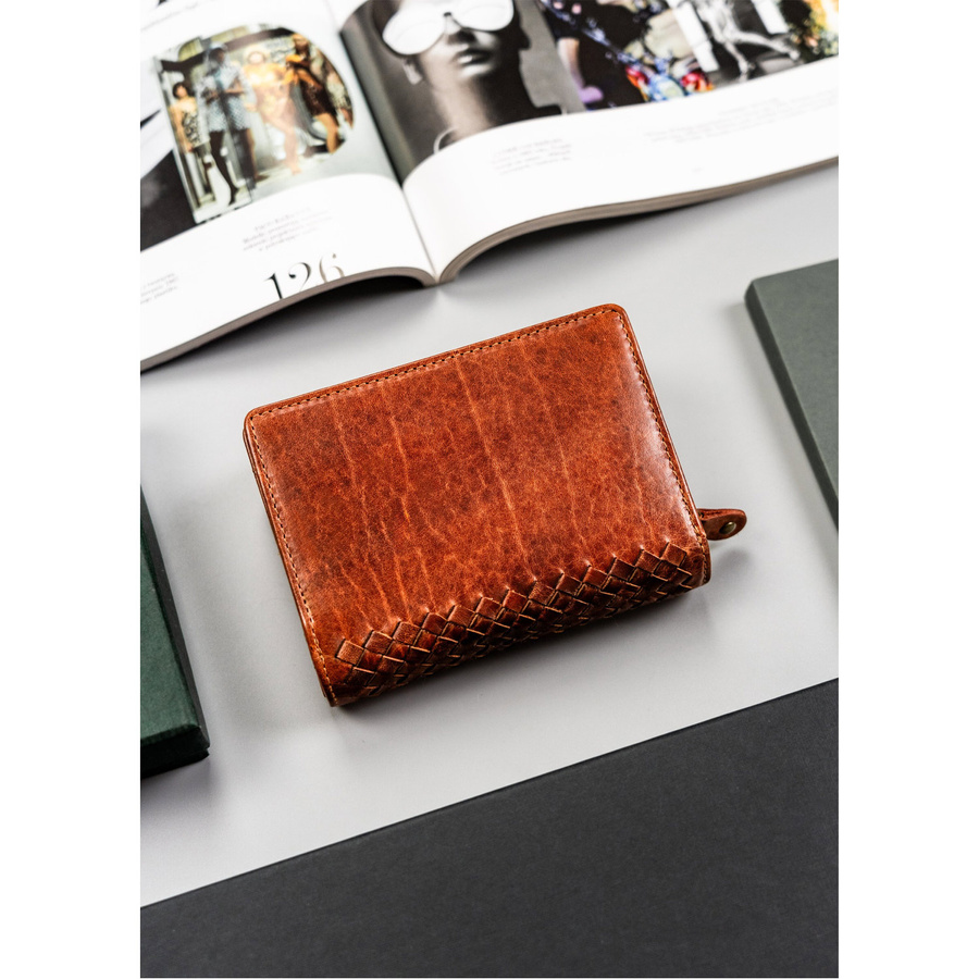 Skórzany portfel damski zamykany na zatrzask RFID - Peterson - obrazek 4