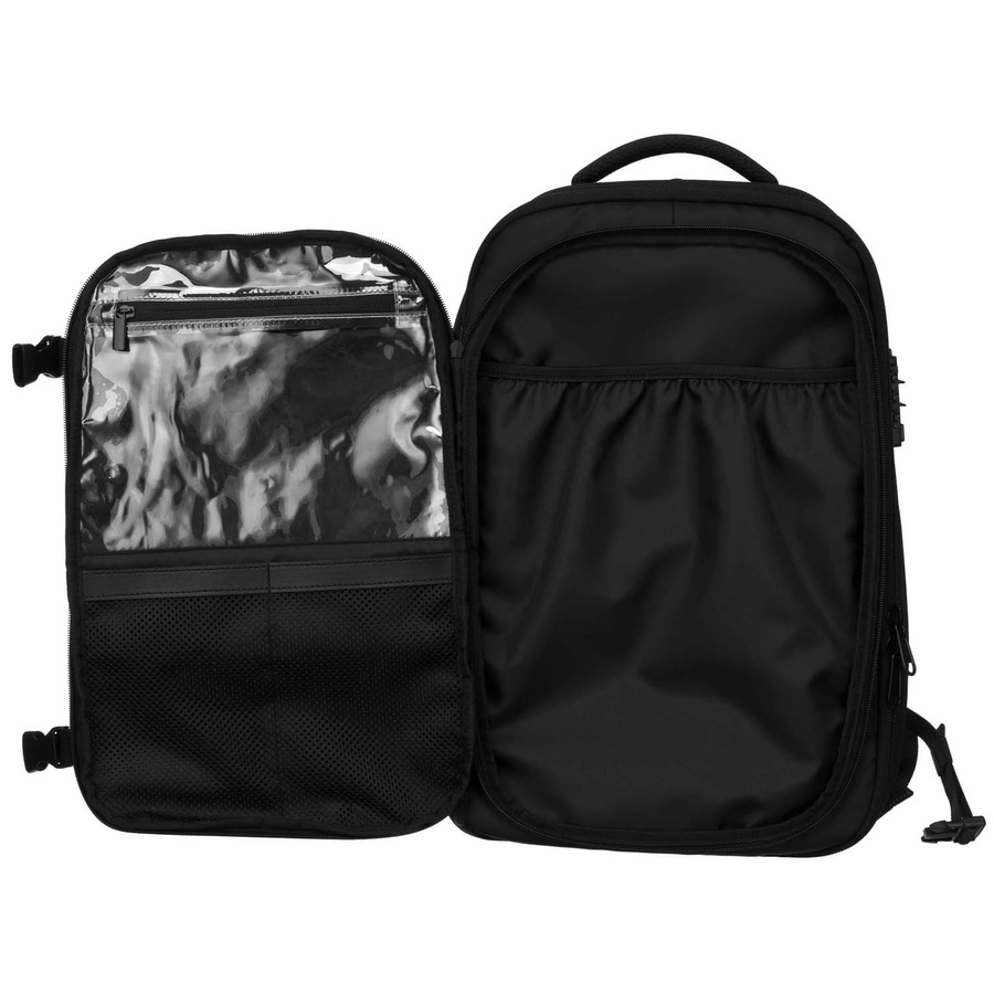 Pojemny plecak podróżny w czarnym kolorze z komorą próżniową i kieszenią na laptopa - Peterson - obrazek 11