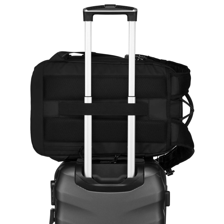 Pojemny plecak podróżny w czarnym kolorze z komorą próżniową i kieszenią na laptopa - Peterson - obrazek 9