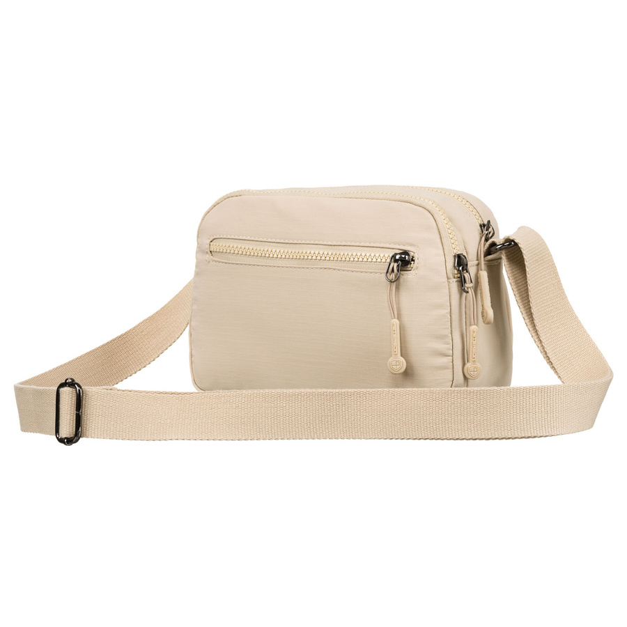 Listonoszka damska w beżowym kolorze zawieszona na regulowanym pasku - Peterson - obrazek 5