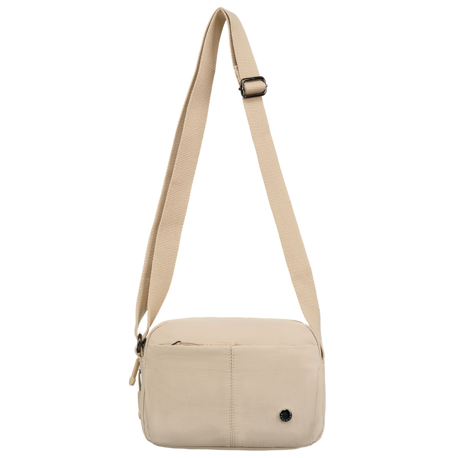 Listonoszka damska w beżowym kolorze zawieszona na regulowanym pasku - Peterson - obrazek 6