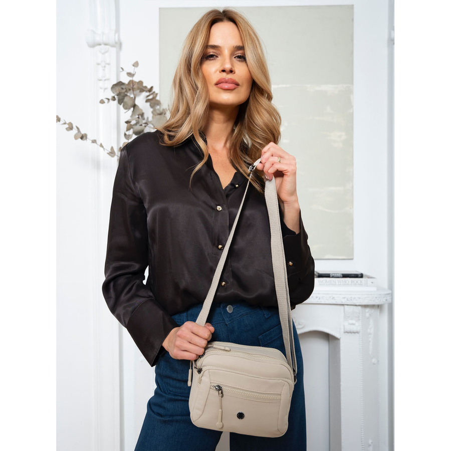 Listonoszka damska z poliestru w beżowym kolorze - Peterson - obrazek 5