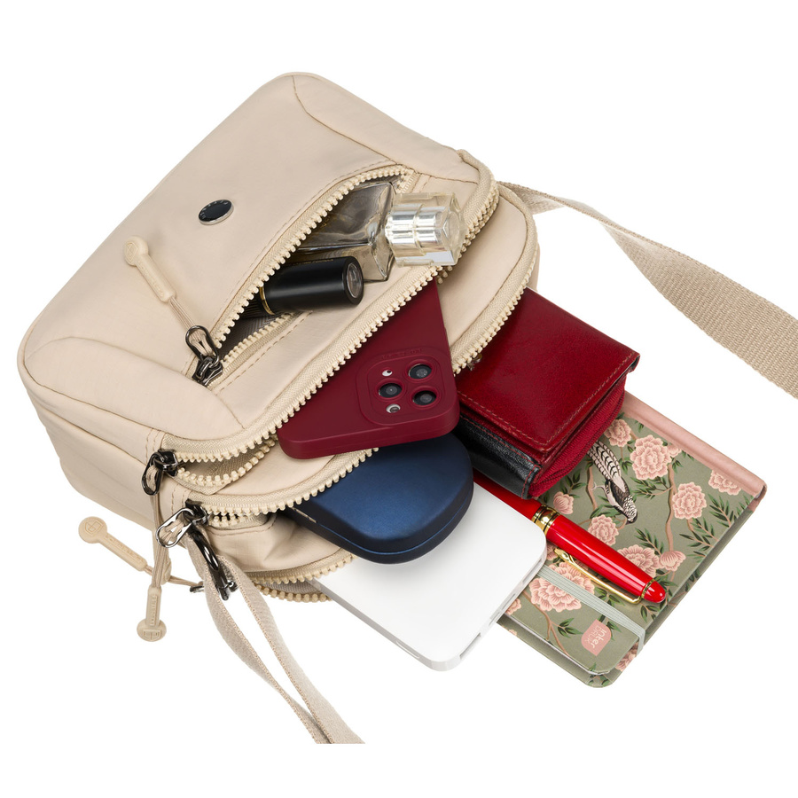 Listonoszka damska z poliestru w beżowym kolorze - Peterson - obrazek 11