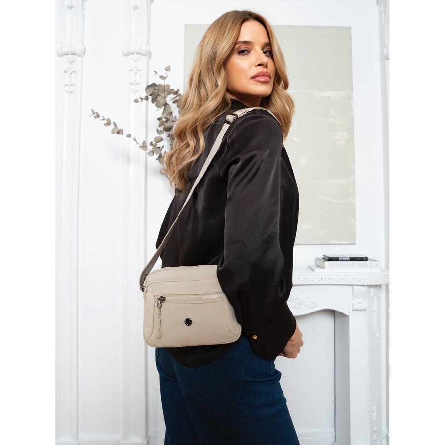 Listonoszka damska z poliestru w beżowym kolorze - Peterson - obrazek 3