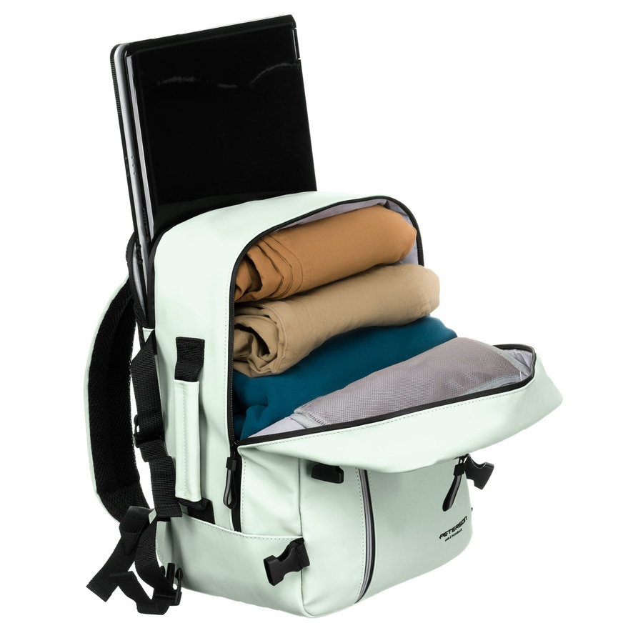 Plecak podróżny z tworzywa sztucznego w jasno zielonym kolorze - Peterson - obrazek 7