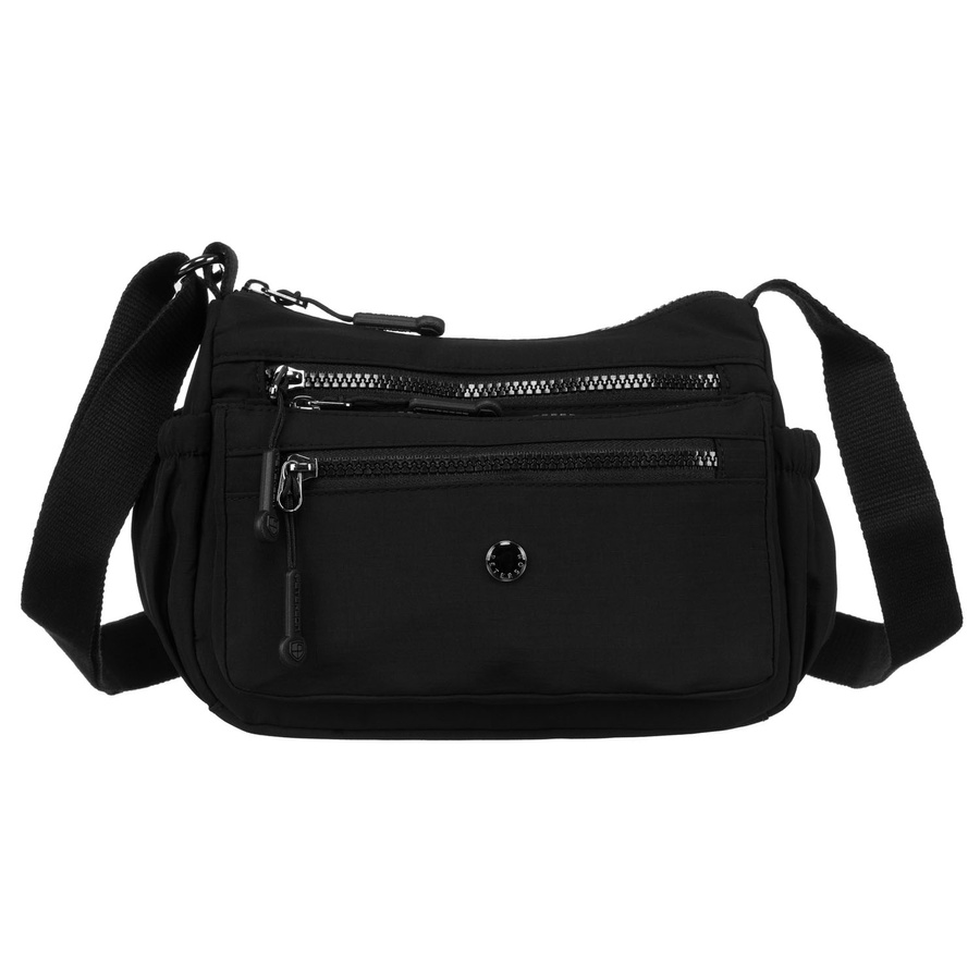 Listonoszka damska na szerokim pasku wykonana z poliestru w czarnym kolorze - Peterson - obrazek 3