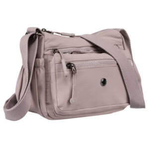 Poręczna torebka damska w kolorze lila zawieszona na regulowanym pasku - Peterson