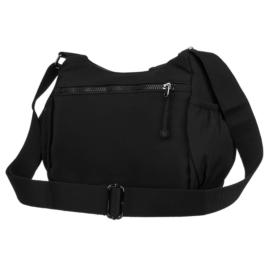 Jednokomorowa torebka damska z poliestru w czarnym kolorze - Peterson - obrazek 6