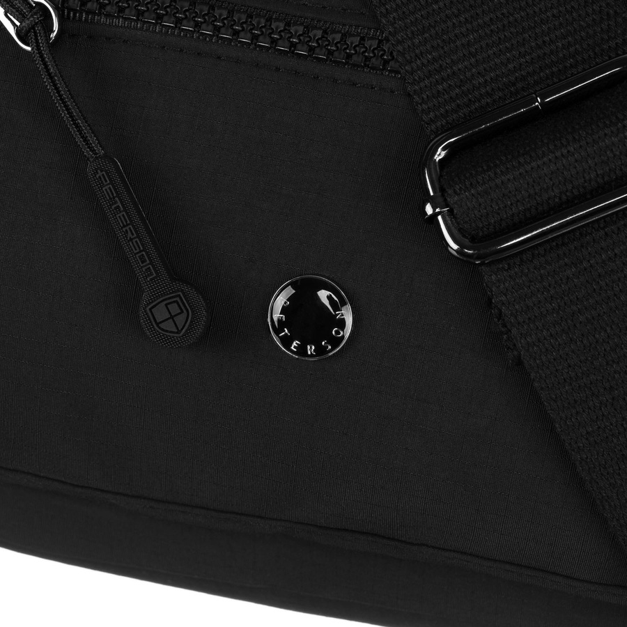 Jednokomorowa torebka damska z poliestru w czarnym kolorze - Peterson - obrazek 10