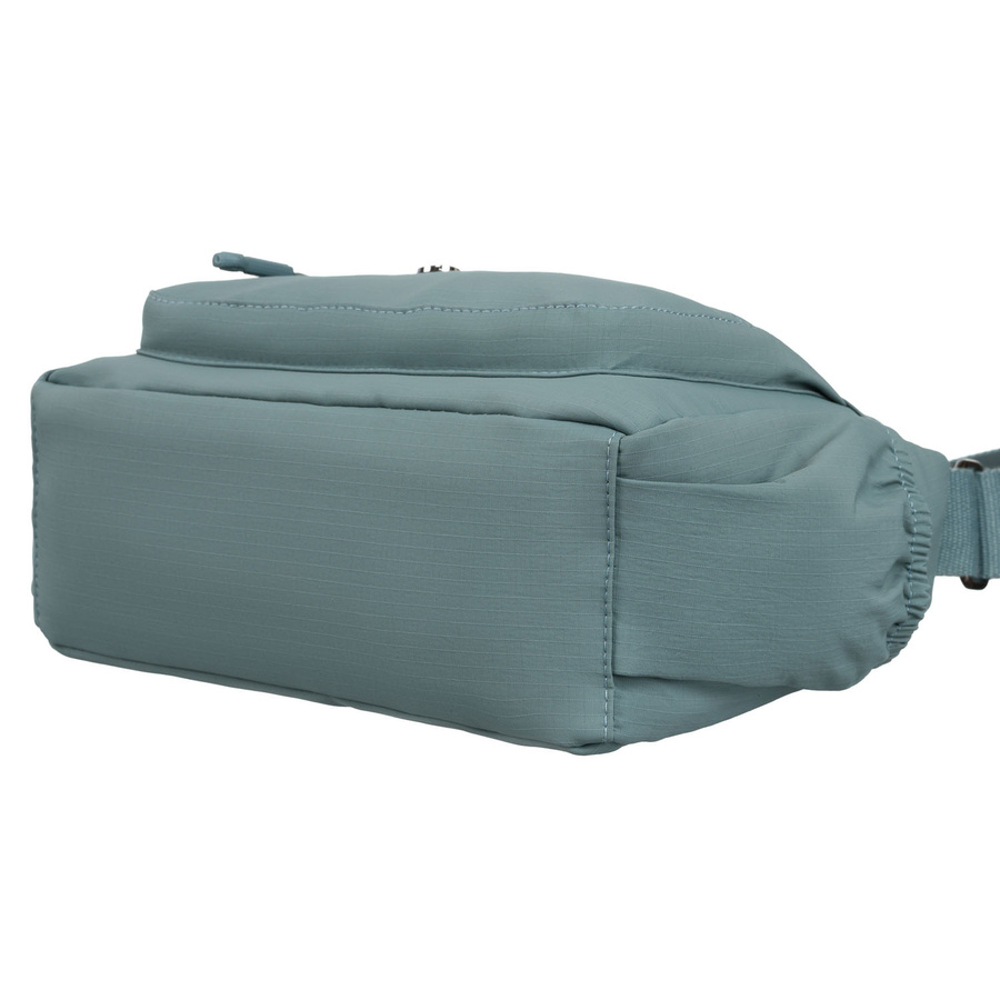 Niebieska torebka damska z poliestru z kieszenią na suwak na froncie - Peterson - obrazek 12