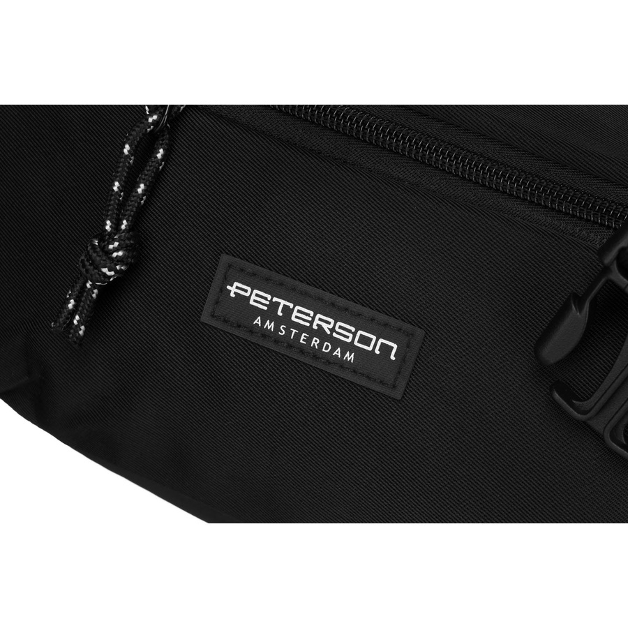 Pojemna nerka męska z poliestru w czarnym kolorze zamykana suwakiem - Peterson - obrazek 9