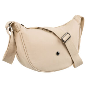 Beżowa torebka damska z poliestru zawieszona na regulowanym pasku - Peterson