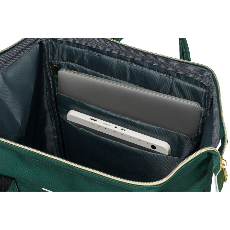 Podróżny plecak damski z poliestru w zielonym kolorze z miejscem na laptopa - Peterson - obrazek 9