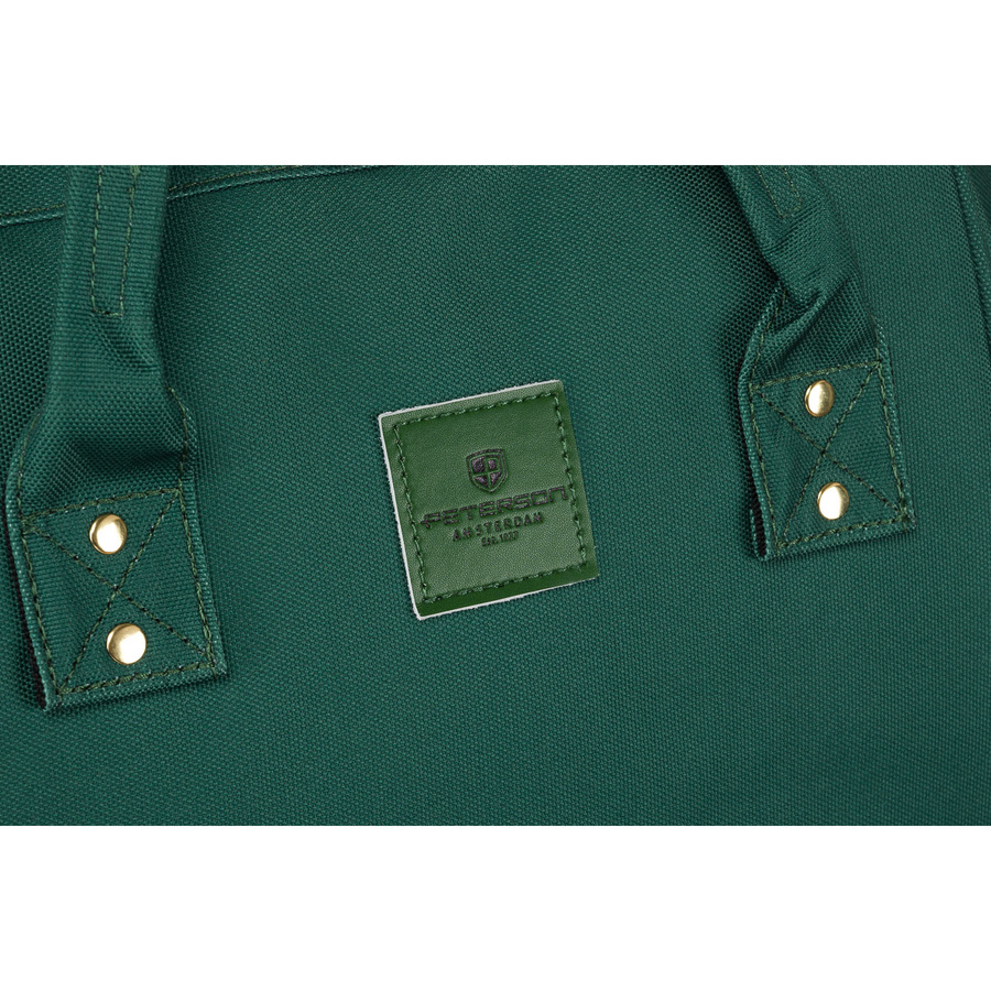 Podróżny plecak damski z poliestru w zielonym kolorze z miejscem na laptopa - Peterson - obrazek 6