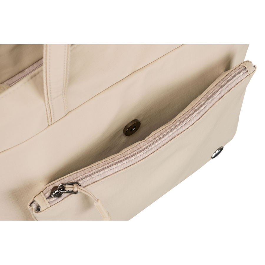 Pojemna, jednokomorowa shopperka damska z poliestru w beżowym kolorze - Peterson - obrazek 13