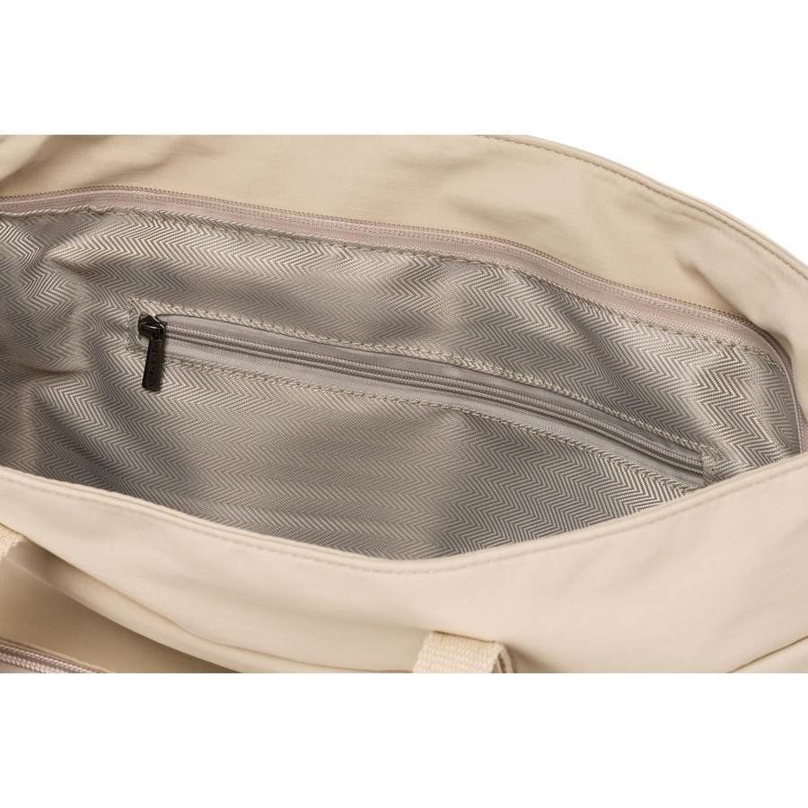 Pojemna, jednokomorowa shopperka damska z poliestru w beżowym kolorze - Peterson - obrazek 15