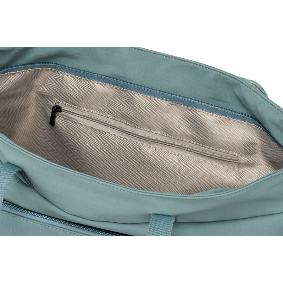 Niebieska, jednokomorowa shopperka damska z poliestru z kieszenią na froncie - Peterson - obrazek 11