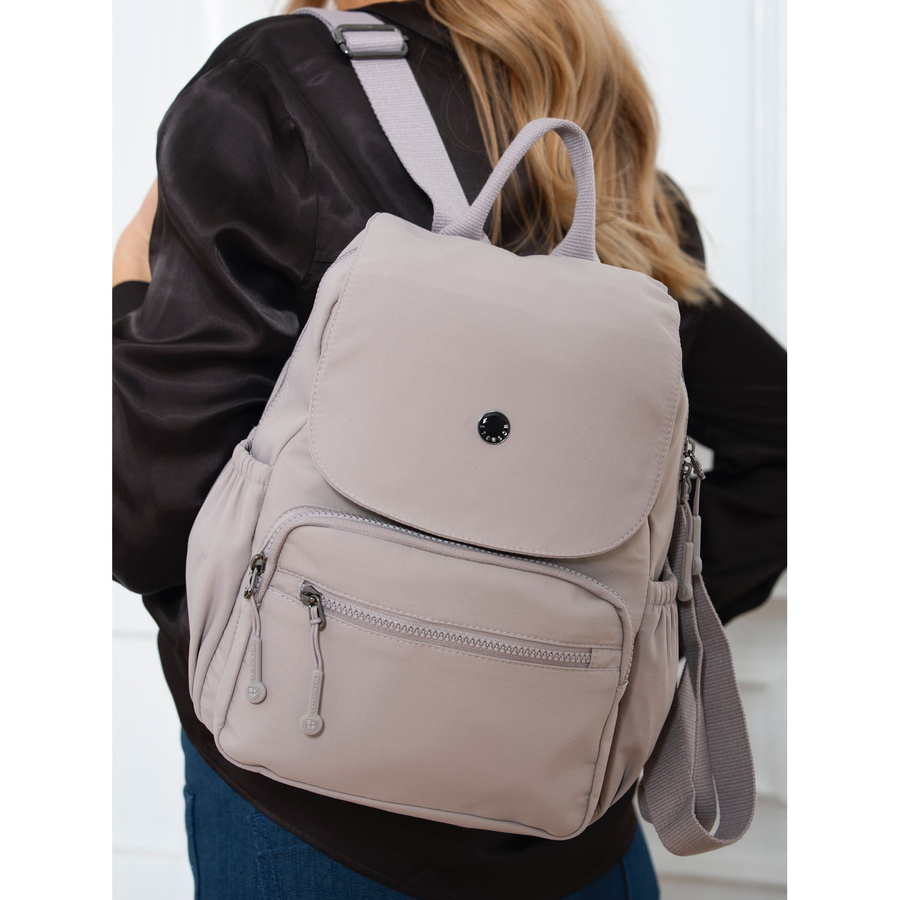 Plecak damski z poliestru w kolorze lila, zawieszony na regulowanych szelkach - Peterson - obrazek 2