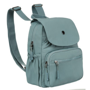 Niebieski plecak damski z poliestru z klapką zamykaną na magnes - Peterson