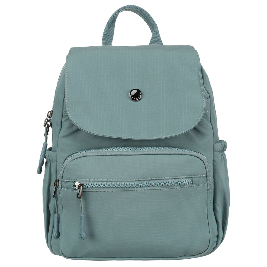 Niebieski plecak damski z poliestru z klapką zamykaną na magnes - Peterson - obrazek 4