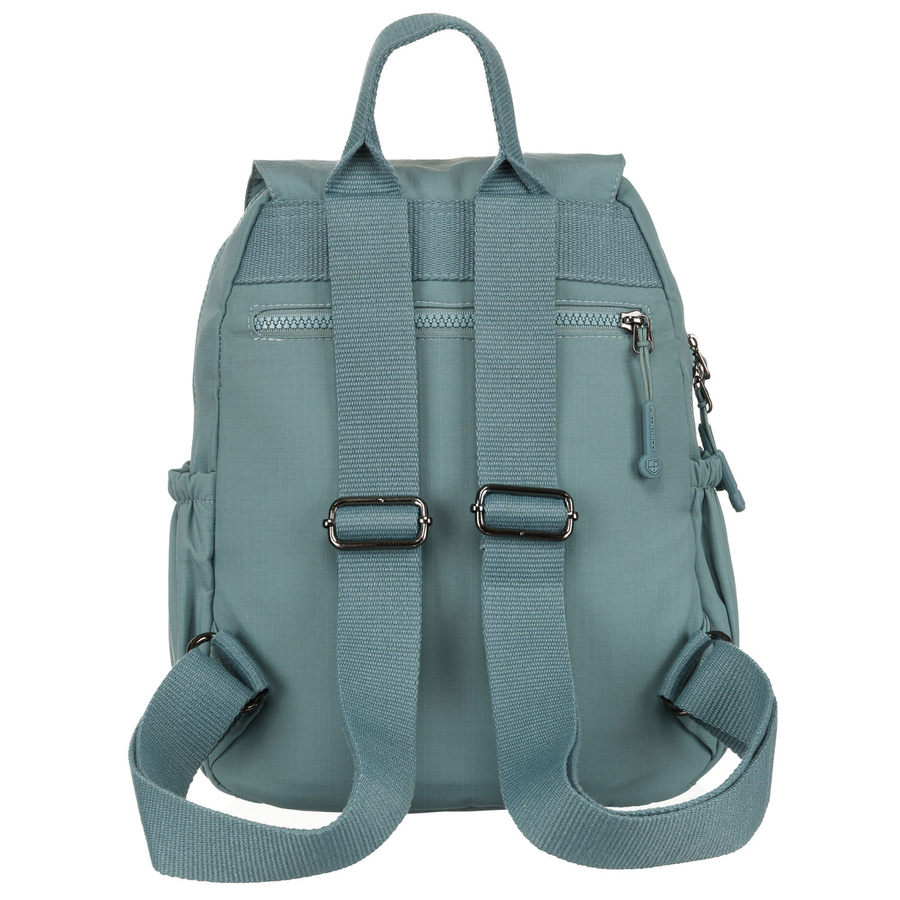 Niebieski plecak damski z poliestru z klapką zamykaną na magnes - Peterson - obrazek 10