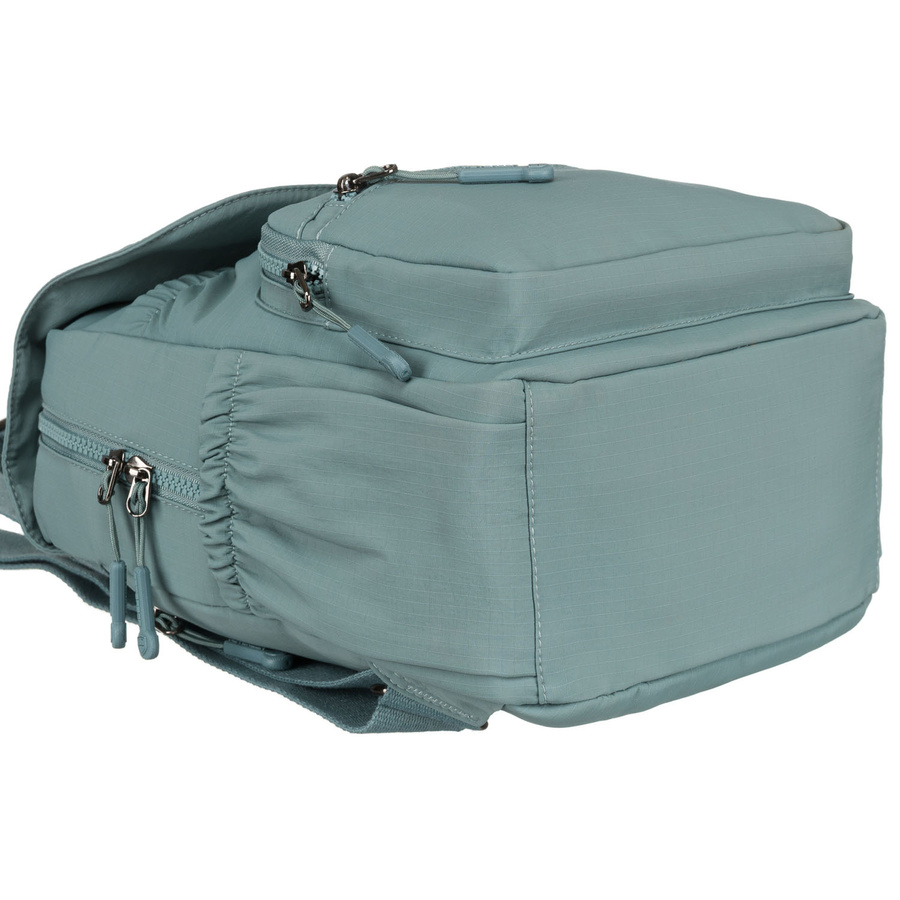 Niebieski plecak damski z poliestru z klapką zamykaną na magnes - Peterson - obrazek 12