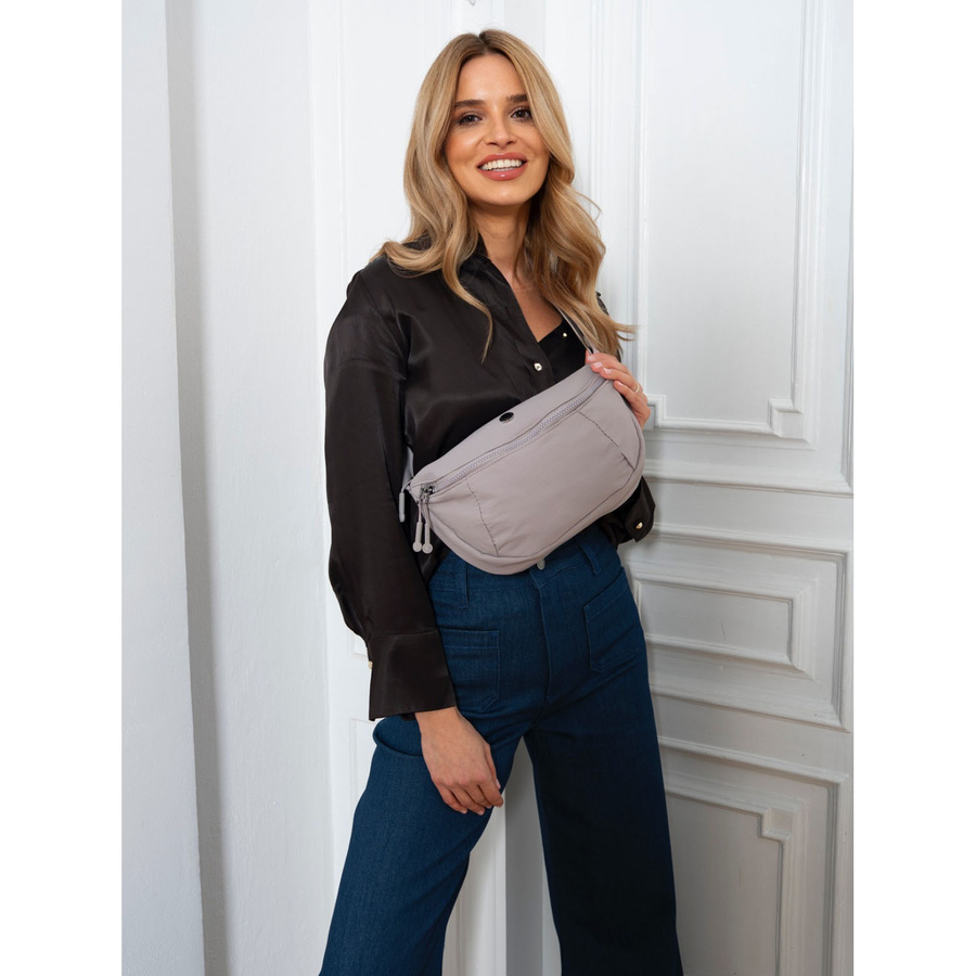 Saszetka damska z poliestru w kolorze lila z kieszonką na froncie - Peterson - obrazek 5